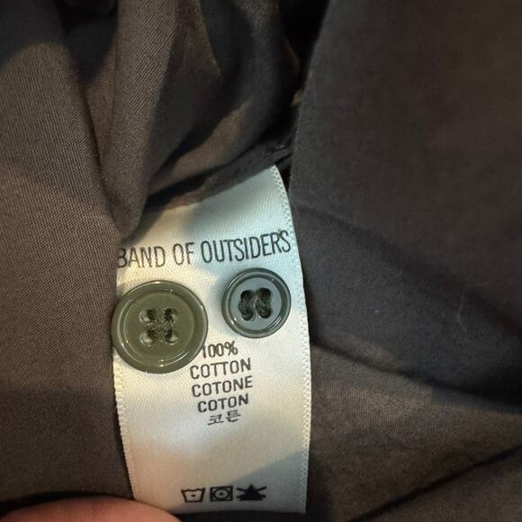 BAND OF OUTSIDERS Shirt Mens Small Cotton Button Down Long Sleeve Gray USA - Picture 6 of 6